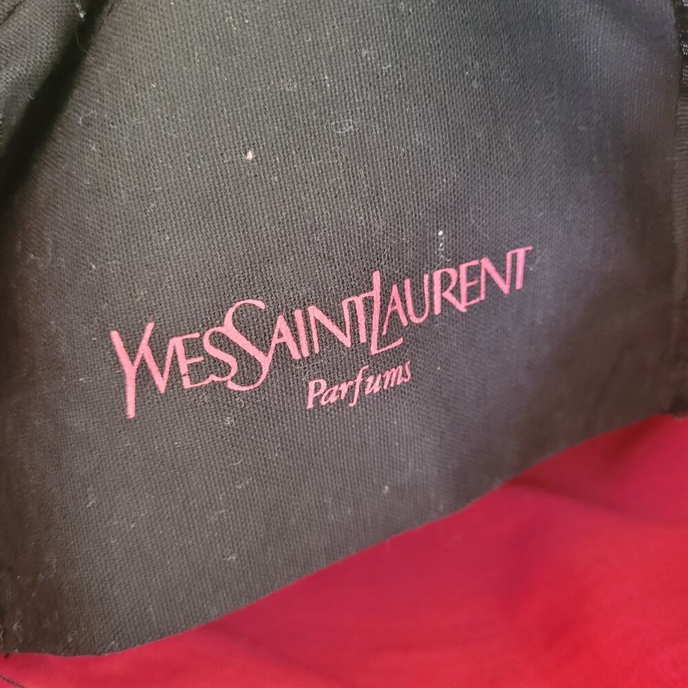 Yves Saint Laurent YSL Parfums Tote Bag Black Large Shoulder Bag Cotton Bow Logo - Picture 6 of 12